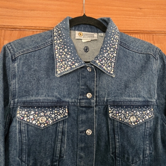 Christine Alexander Studded Denim Jacket size Small - Picture 4 of 10